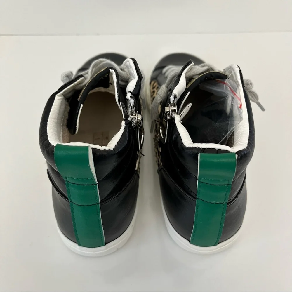 Vintage Havana Leopard High Top Sneakers Size 9 Star Distressed Zip Shoes - Picture 9 of 13
